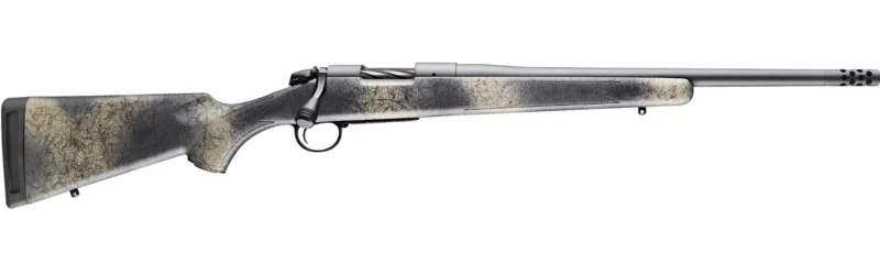 Bergara B-14 Ridge Wilderness SP rifle in SoftTouch woodland camo with Sniper Gray Cerakote barrel