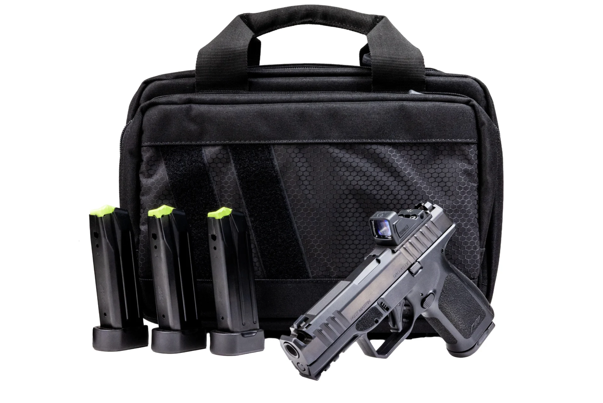 Rost Martin RM1C Comp 9mm pistol with Viridian RFX11 green dot and included case