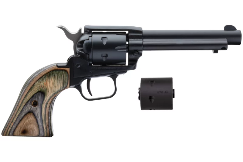 Heritage Rough Rider RR22MBS4 combo revolver 4.75 inch black satin with camo laminate grips