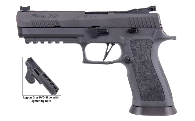 Sig Sauer P320 XFive Legion 9mm 5in pistol in Legion Gray with TXG tungsten-infused grip