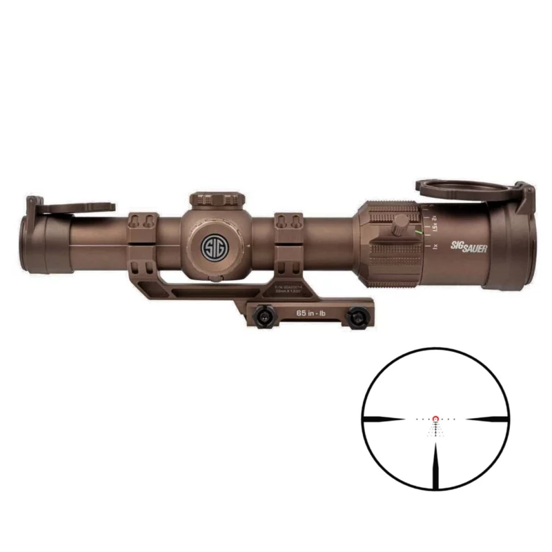 Sig Sauer Tango MSR 1-10x28 34mm Coyote scope with ALPHA-MSR mount and flip-back lens covers