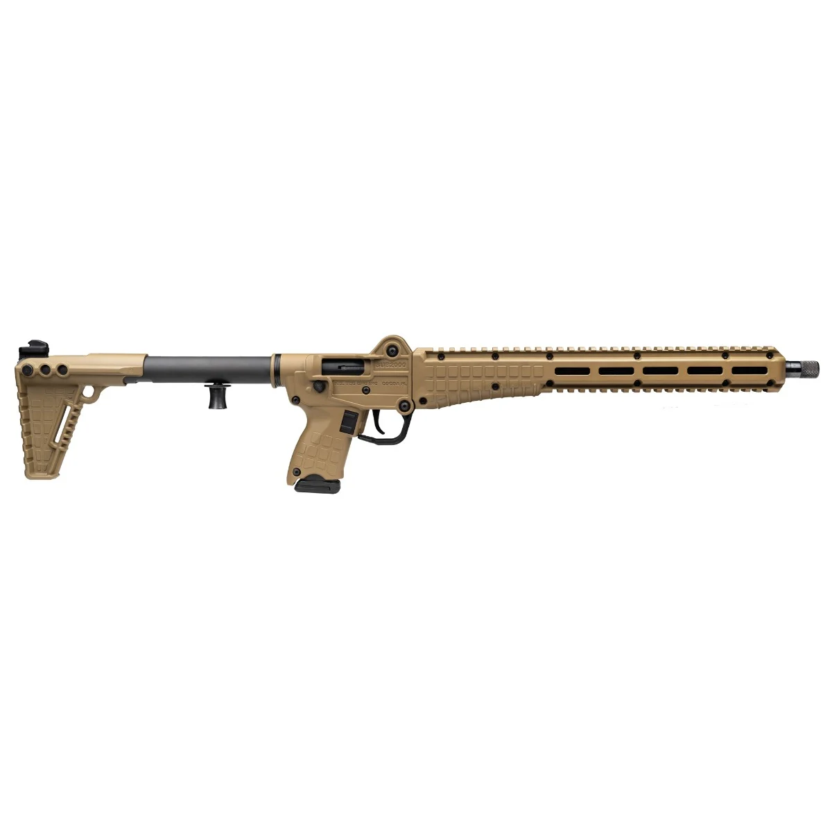 Kel-Tec SUB2000 Gen3 9mm tan folding carbine, accepts Glock magazines