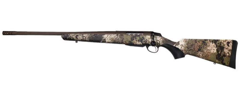 Tikka T3x Lite 6.5 Creedmoor left-hand rifle with Veil Wideland synthetic stock and bronze barrel