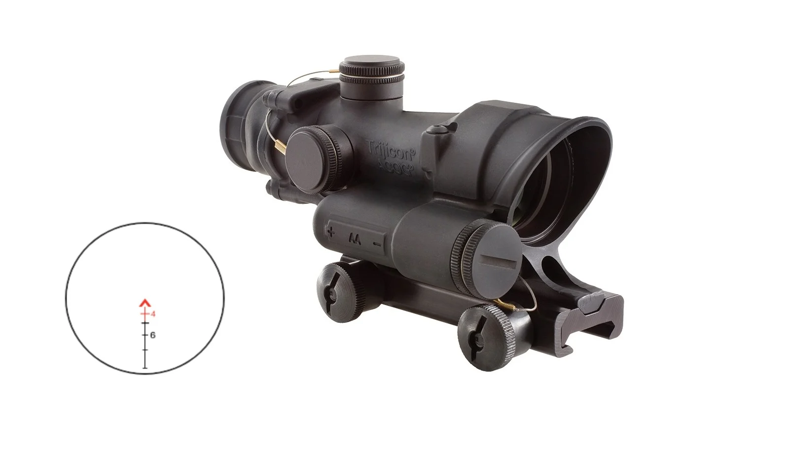 Trijicon ACOG 4x32 LED scope with red chevron reticle and TA51 flattop adapter