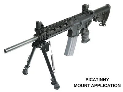 UTG TL-BP88Q Tactical OP Bipod 8-12.4 in black with QD Picatinny mount and swivel stud adapter