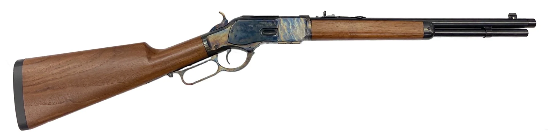 Taylors and Company TC73 1873-style 9mm lever-action rifle with 18 inch blued threaded barrel and walnut stock