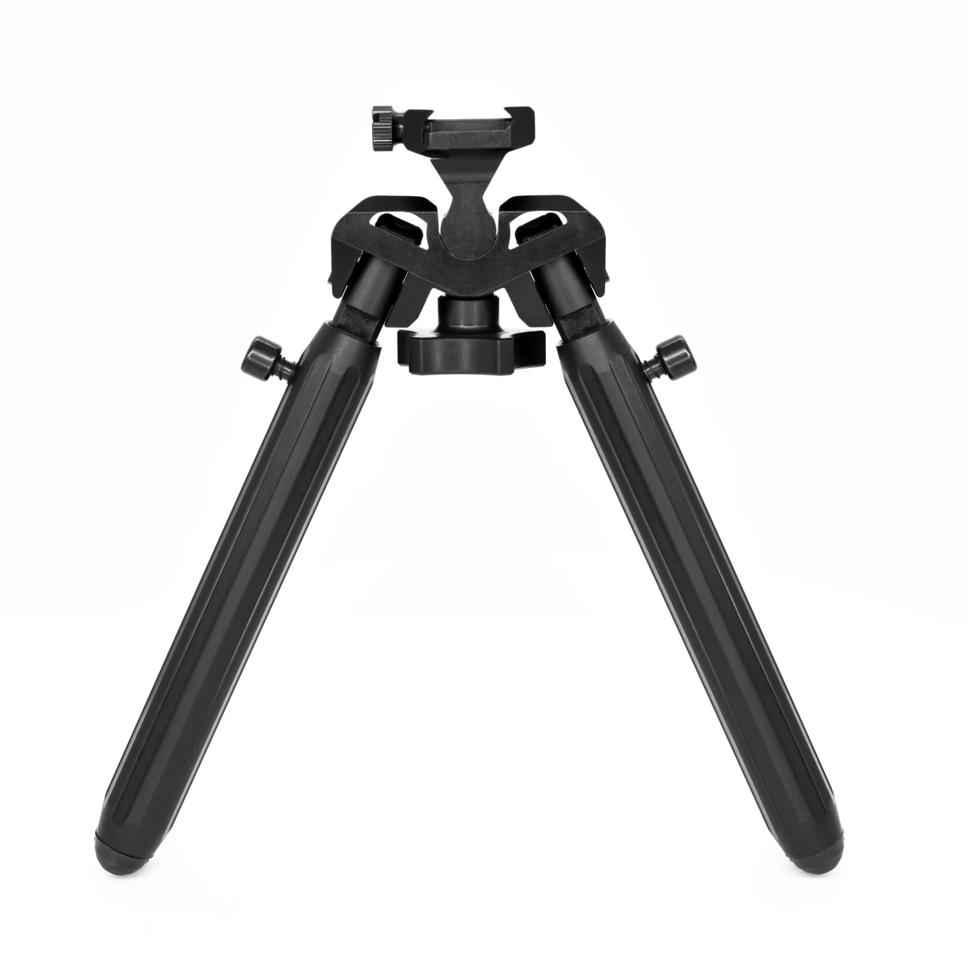 Warne Vapor Picatinny bipod matte black with adjustable legs attached to rail