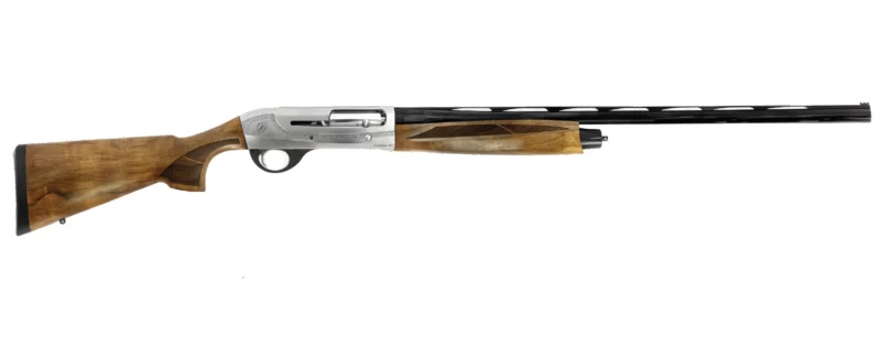 Weatherby 18i Deluxe GR2 20 Gauge 28 inch shotgun with nickel finish and matte walnut stock