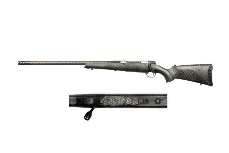 Weatherby Mark V BC Guide Ti .243 Winchester left-hand bolt action rifle with carbon fiber stock