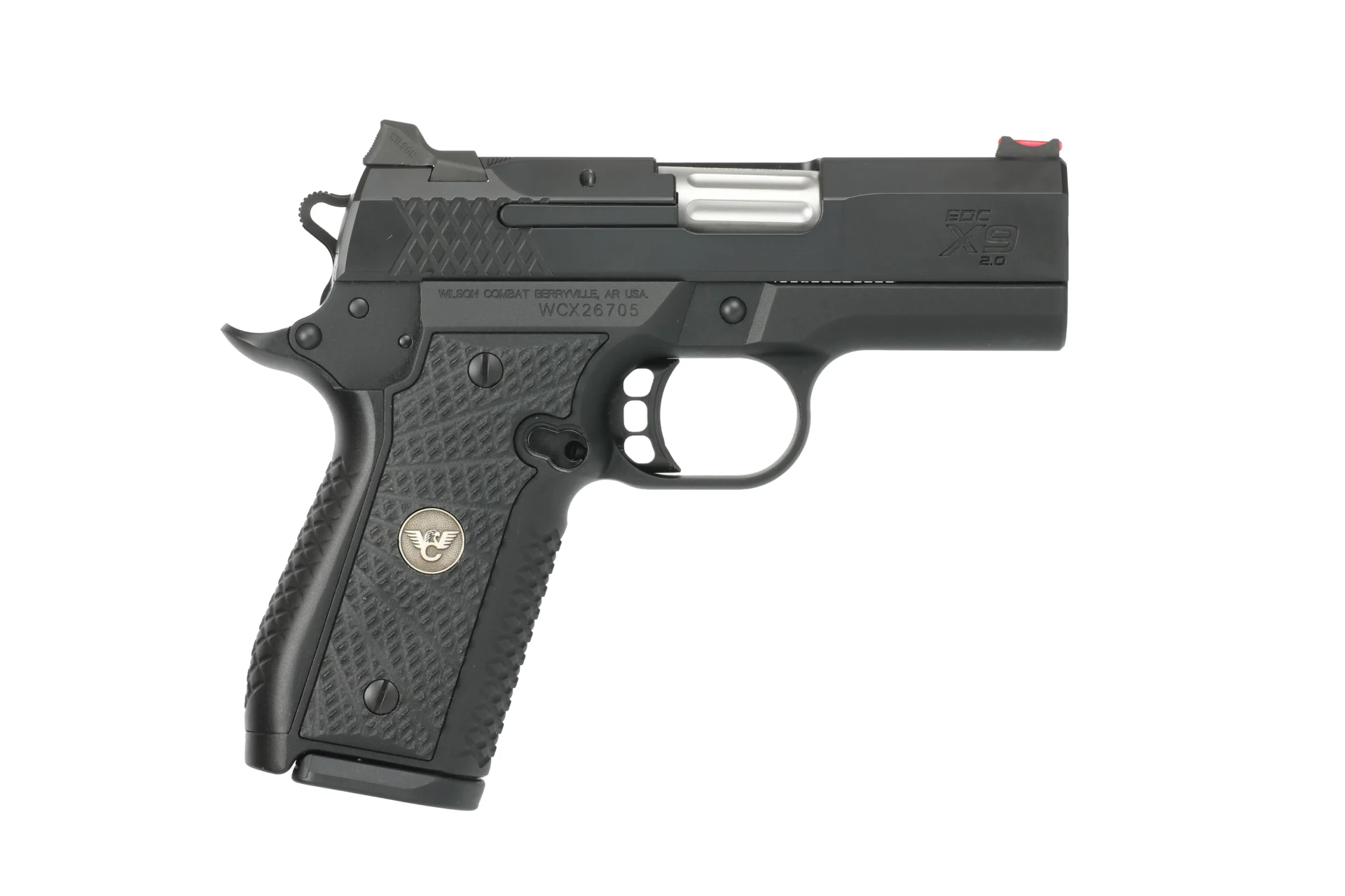 Wilson Combat EDC X9 2.0 9mm 3.25 inch pistol Black DLC with two 15 round magazines